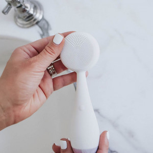 PMD Силиконовая щёточка для очищения ПРО, Белый с алюминием