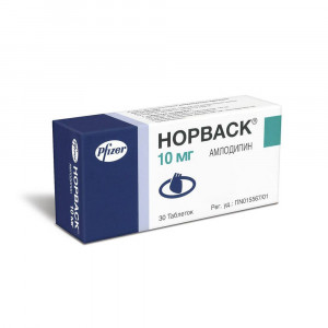 Норваск, таблетки 10 мг, 30 шт