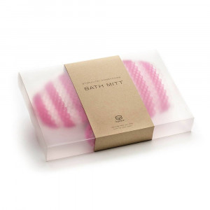 Stimulite Мочалка рукавичка, пурпурно-белая