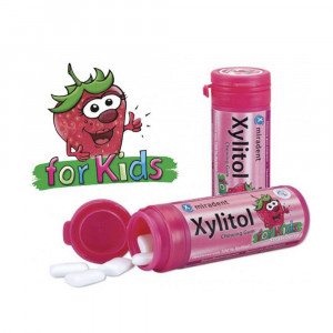 Miradent XYLITOL Детская жевательная резинка со вкусом земляники