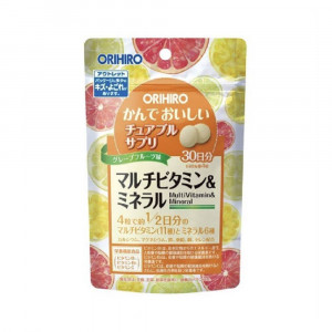 ORIHIRO Мультивитамины и минералы Вкус тропических фруктов, жевательные таблетки, 120 шт