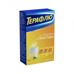 ТераФлю, со вкусом лимона, 4 пакетика